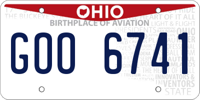 OH license plate GOO6741