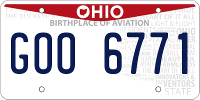 OH license plate GOO6771