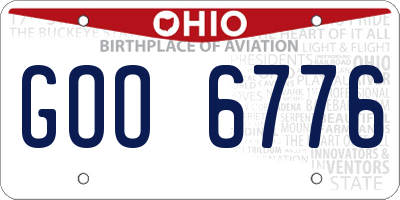 OH license plate GOO6776