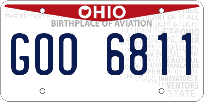 OH license plate GOO6811
