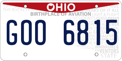 OH license plate GOO6815