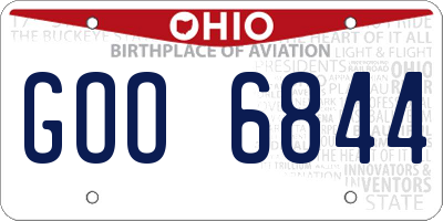 OH license plate GOO6844