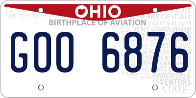 OH license plate GOO6876