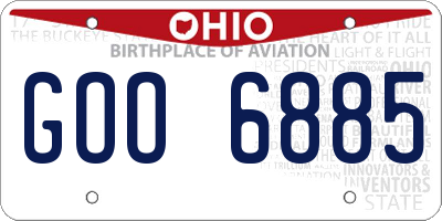 OH license plate GOO6885