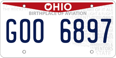 OH license plate GOO6897