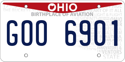 OH license plate GOO6901