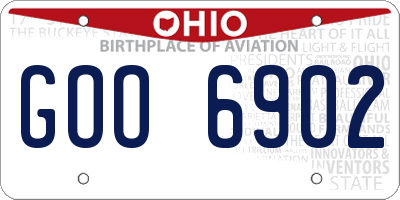 OH license plate GOO6902