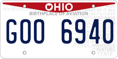 OH license plate GOO6940