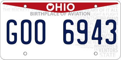 OH license plate GOO6943