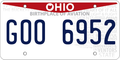 OH license plate GOO6952