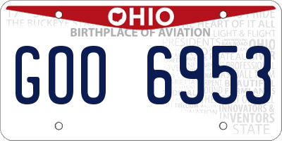 OH license plate GOO6953