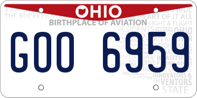 OH license plate GOO6959