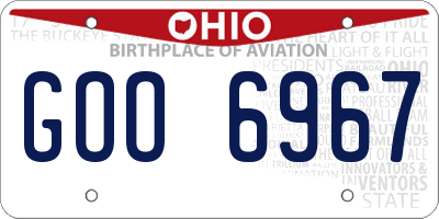 OH license plate GOO6967