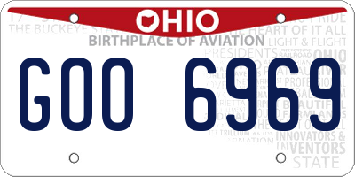 OH license plate GOO6969