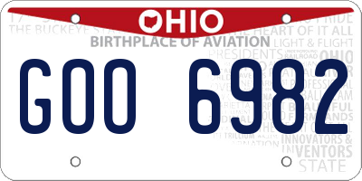 OH license plate GOO6982