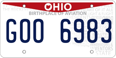OH license plate GOO6983