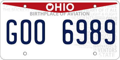 OH license plate GOO6989