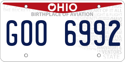 OH license plate GOO6992