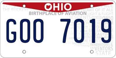 OH license plate GOO7019