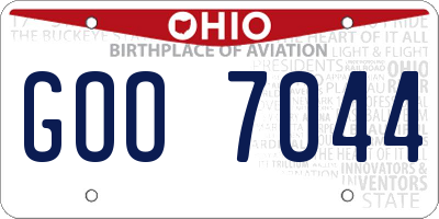 OH license plate GOO7044
