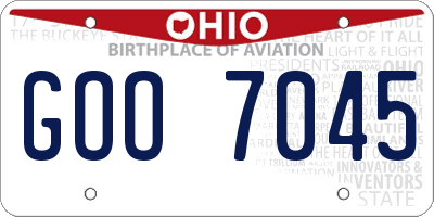 OH license plate GOO7045
