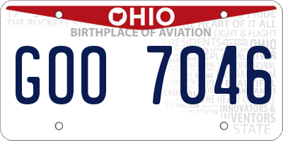 OH license plate GOO7046
