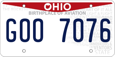 OH license plate GOO7076