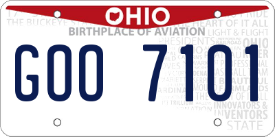 OH license plate GOO7101