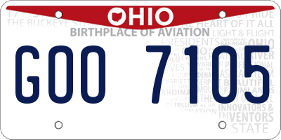 OH license plate GOO7105