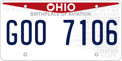 OH license plate GOO7106