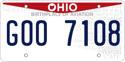 OH license plate GOO7108