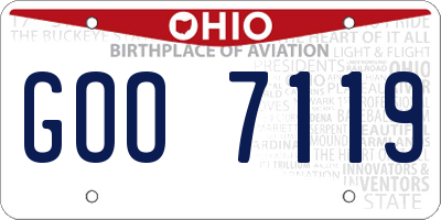 OH license plate GOO7119