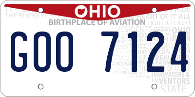 OH license plate GOO7124
