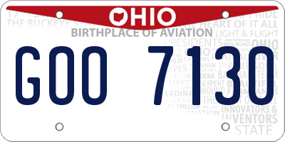 OH license plate GOO7130