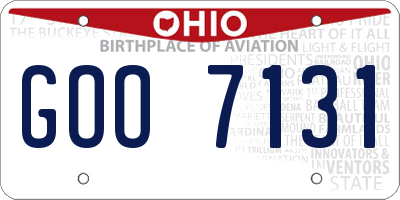 OH license plate GOO7131