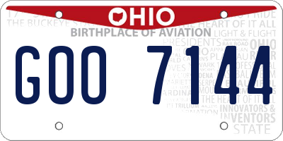 OH license plate GOO7144