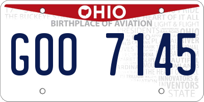 OH license plate GOO7145