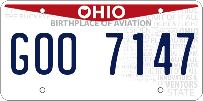 OH license plate GOO7147