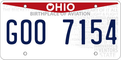 OH license plate GOO7154