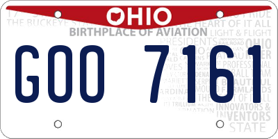 OH license plate GOO7161