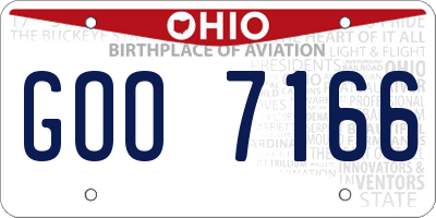 OH license plate GOO7166