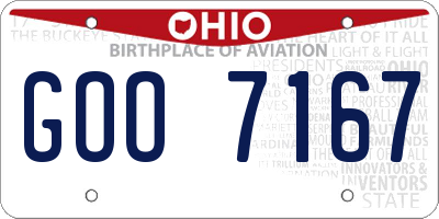 OH license plate GOO7167