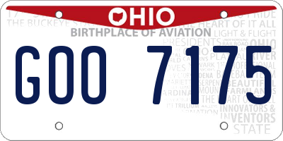 OH license plate GOO7175