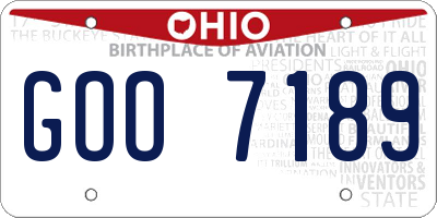 OH license plate GOO7189