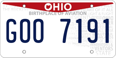 OH license plate GOO7191