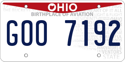 OH license plate GOO7192
