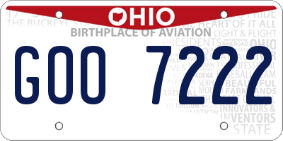 OH license plate GOO7222
