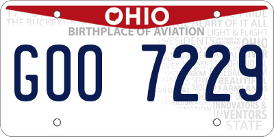 OH license plate GOO7229