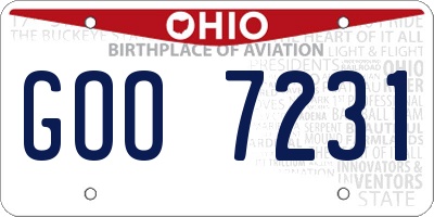 OH license plate GOO7231