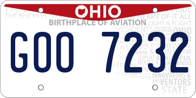 OH license plate GOO7232